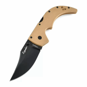 Outdoor Camping Folding Pocket Knife - Tan Curved Handle Utility Tool - Style 6108