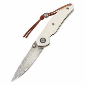 EDC Outdoor Folding Pocket Knife - White Handle Slim Utility Tool - Style 0414