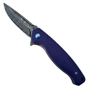 Outdoor EDC Pocket Knife - Damascus Pattern Steel, G10 Handle - Pocket Utility Tool - Style 2713