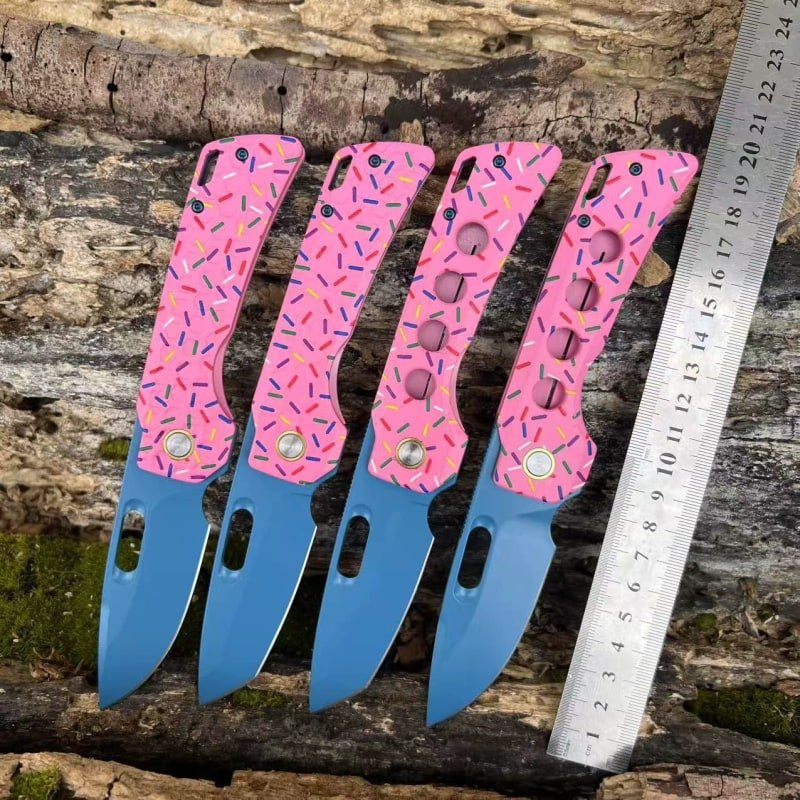 pink-pattern-outdoor-edc-folding-knife-set Pink Pattern Outdoor EDC Folding Knife Set