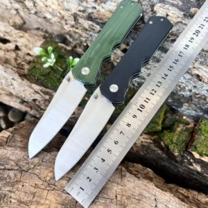 Green and Black Outdoor EDC Folding Knife Pair