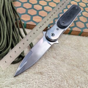 Silver Outdoor EDC Folding Knife with Clip