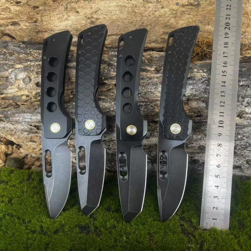 black-outdoor-edc-folding-knife-set Black Outdoor EDC Folding Knife Set