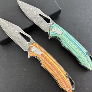 Color Handle Outdoor EDC Folding Knife Pair