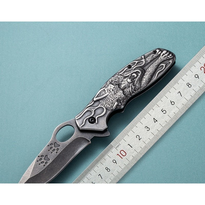 engraved-handle-outdoor-edc-folding-knife-7 Engraved Handle Outdoor EDC Folding Knife
