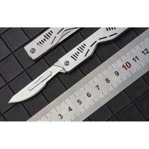 Silver Slim Outdoor EDC Folding Knife Pair