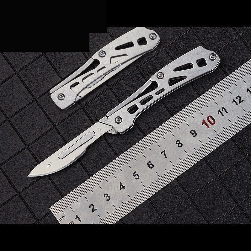 slim-silver-outdoor-utility-folding-knife-pair Slim Silver Outdoor Utility Folding Knife Pair
