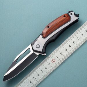 Wood Handle Outdoor EDC Folding Knife