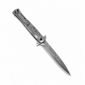 Swordfish Rose Relief Fold Folding Knife