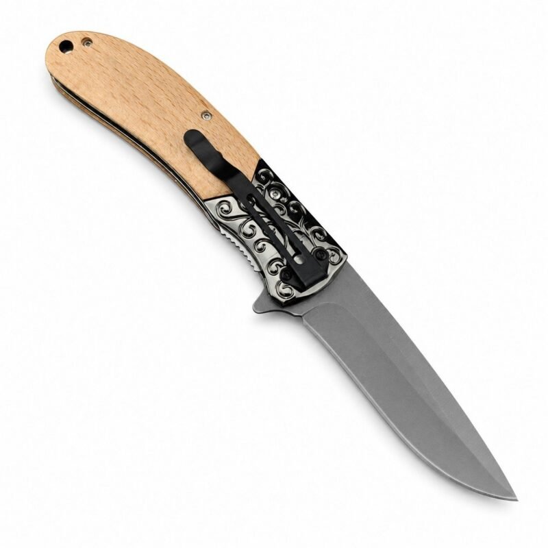 5Cr13MoV Olive Wood Folding Knife